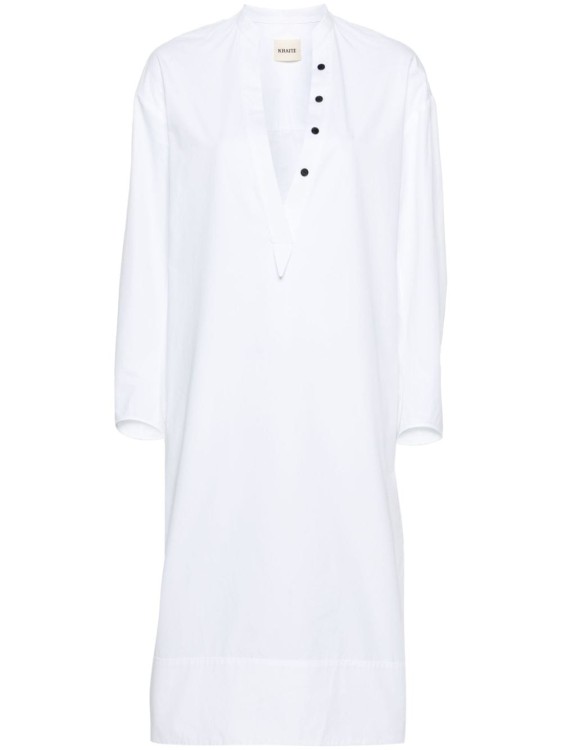 Khaite White Cotton Dress