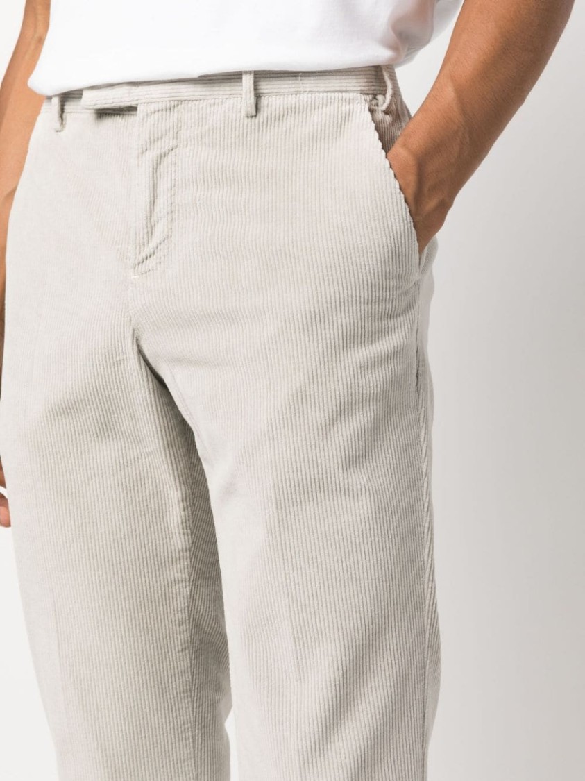 Pt Torino Corduroy Slim-cut Trousers In White