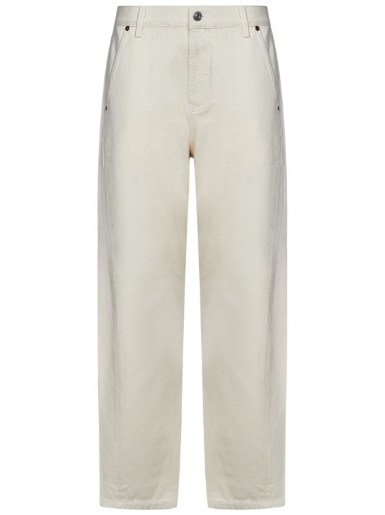 Shop Victoria Beckham Washed Cotton Jeans In White
