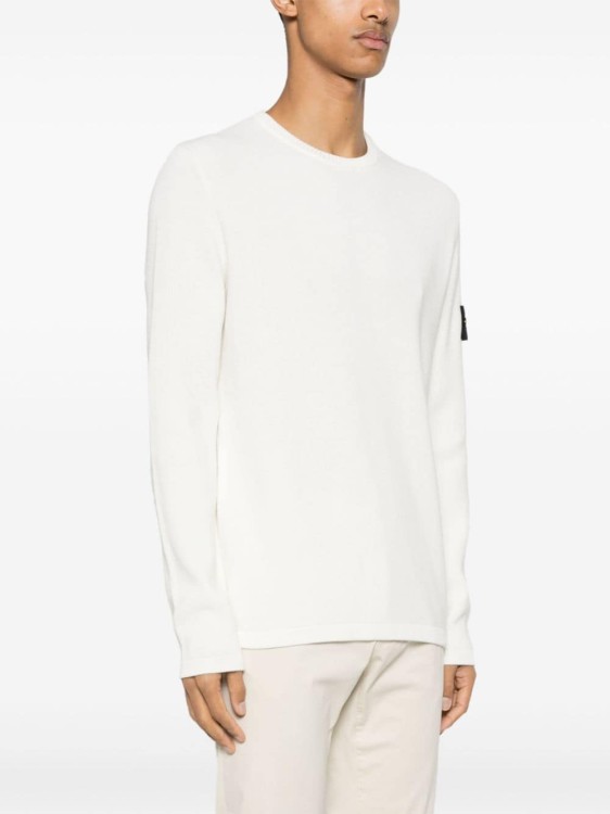 Shop Stone Island Crewneck Sweater In White