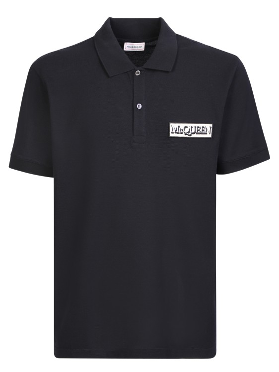 Alexander Mcqueen Logo Patch Black Polo Shirt