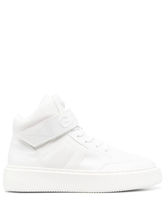 Ganni Touch-strap High-top Sneakers In White