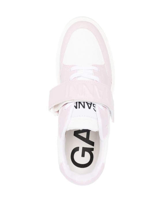 Shop Ganni Touch-strap Low-top Sneakers In White