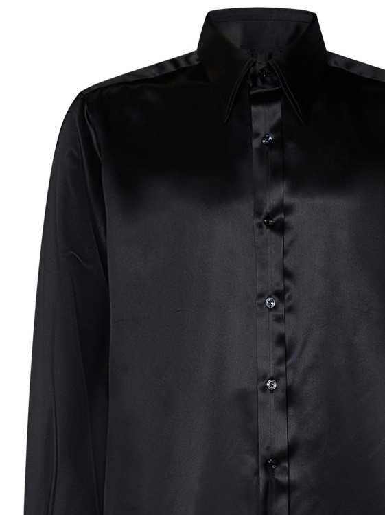 Shop Tom Ford Slim-fit Long-sleeved Shirt In Black