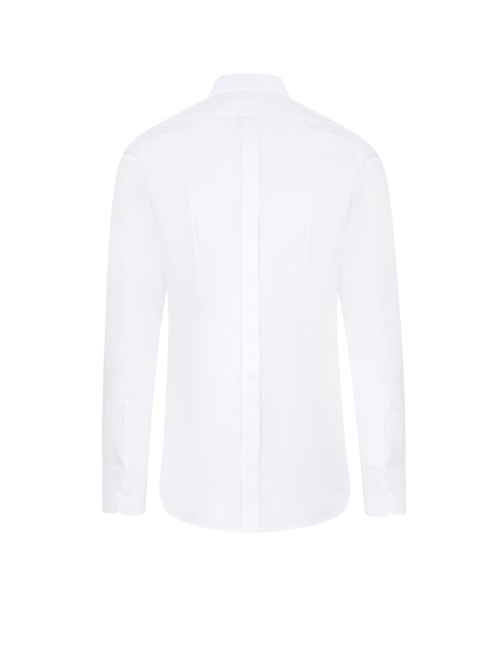 Shop Dolce & Gabbana Cotton Shirt With Frontal Plastron In White