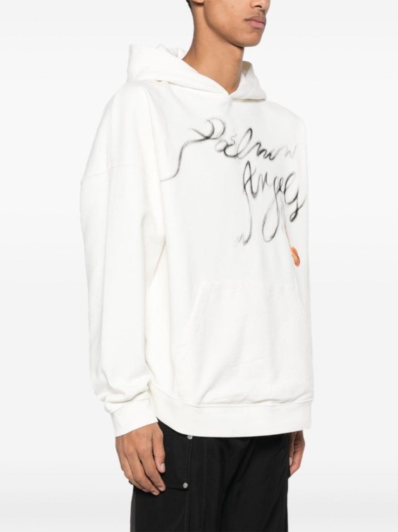 Shop Palm Angels Cotton Hoodie With Foggy In White