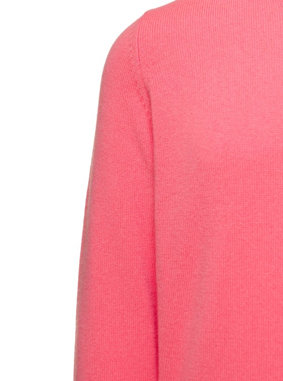 Shop Gaudenzi Salmon Pink Crewneck Sweater In Cashmere In Burgundy