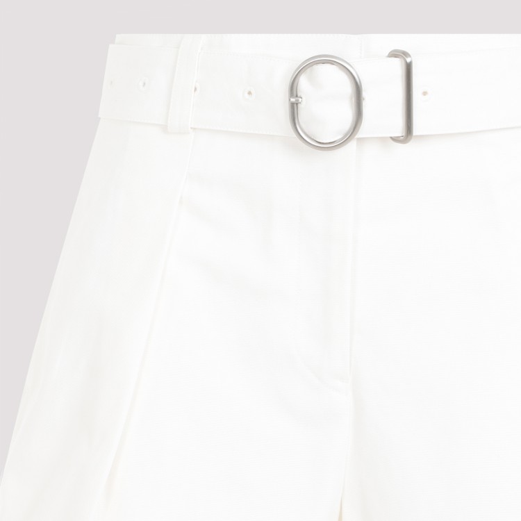 Jil Sander Cotton Bermuda Shorts With Removable Belt In White