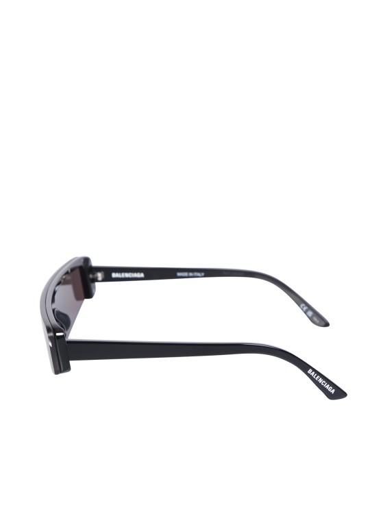 Shop Balenciaga Ski Rectangle Black Sunglasses