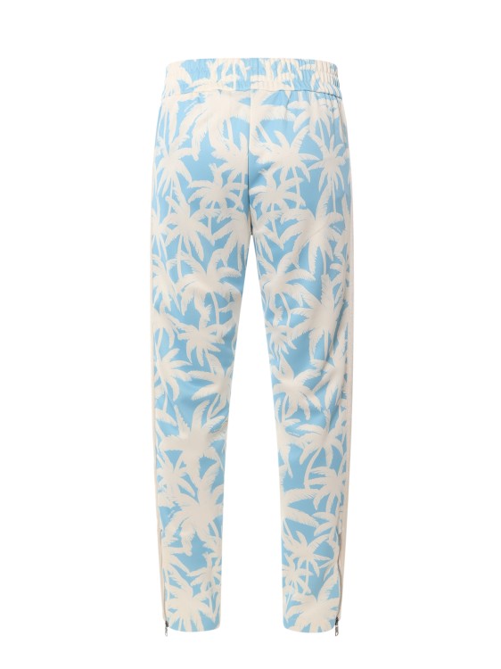 Shop Palm Angels Nylon Trouser With Palms Allover Print In White