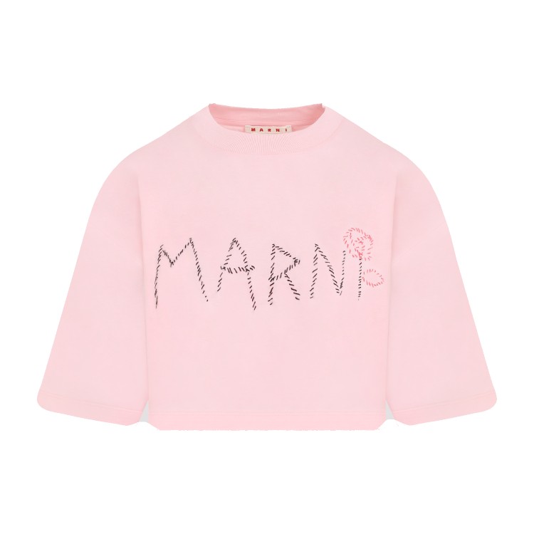 Shop Marni Pink Cotton Cropped Shirt In Red