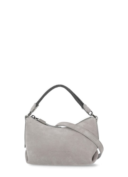 Shop Brunello Cucinelli Leather Hand Bag In Grey