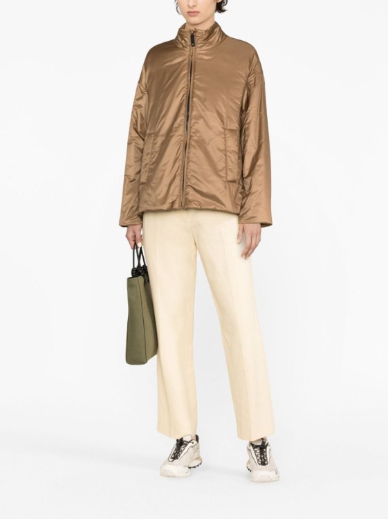 Shop Max Mara High-neck Padded Jacket In Brown