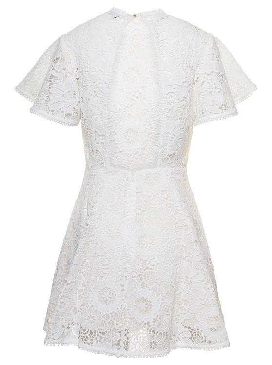 Shop Sabina Musayev Sue' Mini White Dress With Cut-out At The Back In Lace