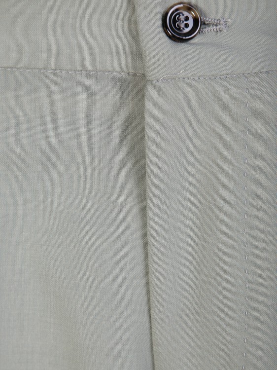 Shop Dell'oglio Sage Green Wool Bland Trousers