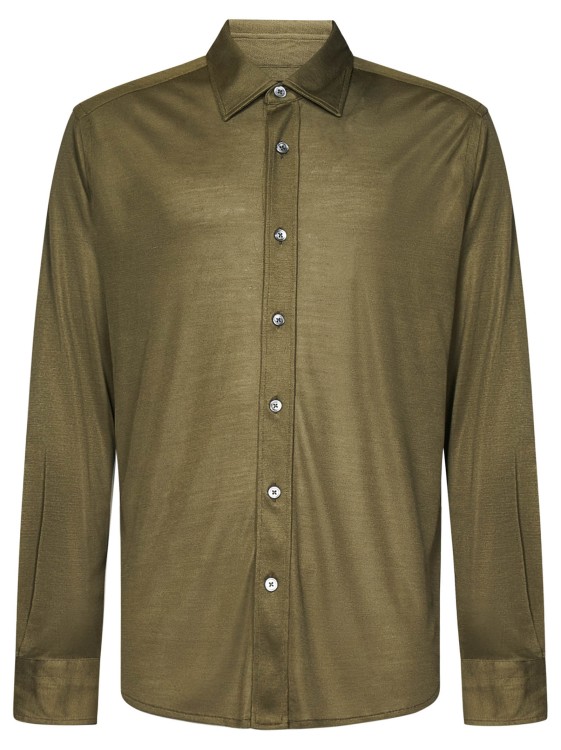 Shop Tom Ford Sheer Silk Shirt In Green