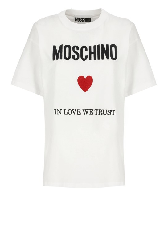Moschino In Love We Trust T-shirt In Blanco