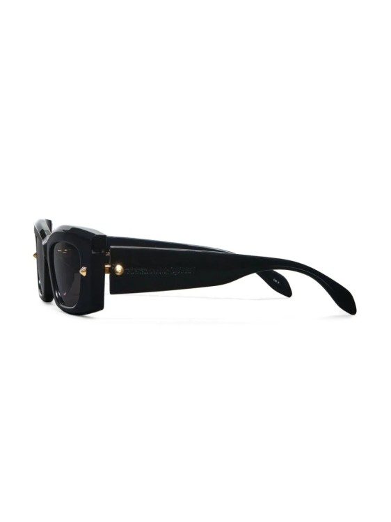 Shop Alexander Mcqueen Black Spike Sunglasses In Grey