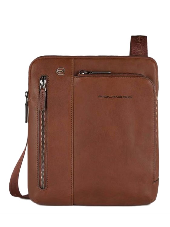 Piquadro Leather Shoulder Bag Leather  Man In Brown