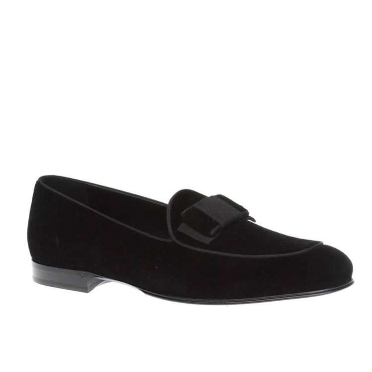 Shop Dolce & Gabbana Gg Velvet Loafers In Black