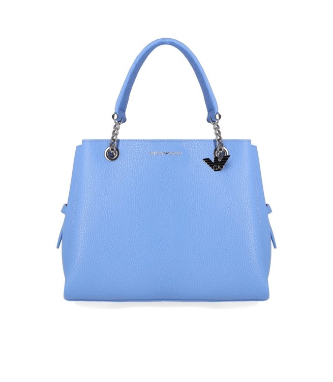 Shop Emporio Armani Charm Light Blue Handbag