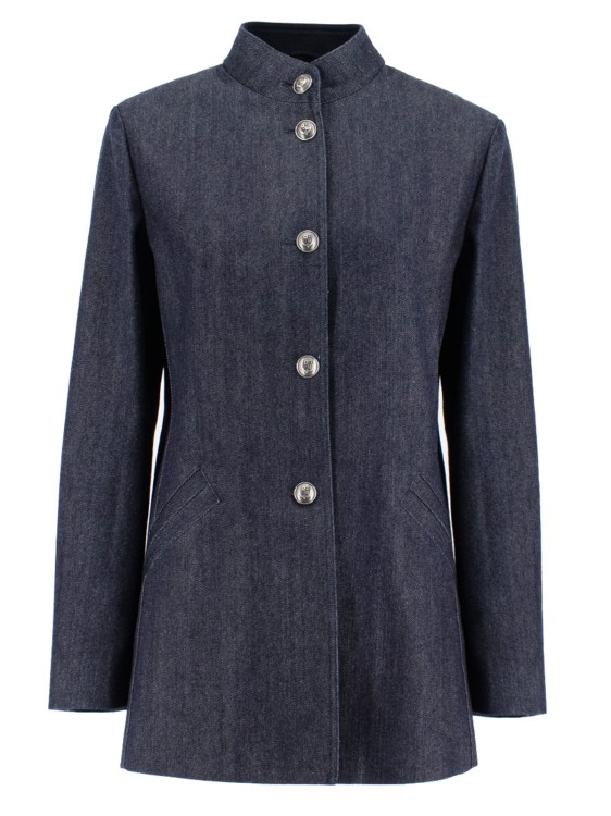 Shop Loro Piana Japanese Cotton And Cashmere Denim Long Jacket In Black