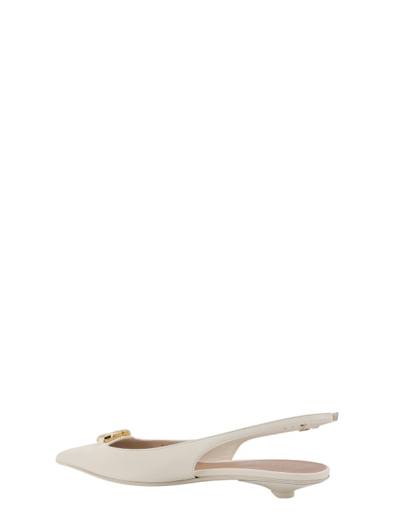 Shop Valentino Leather Slingback Ballerinas In White