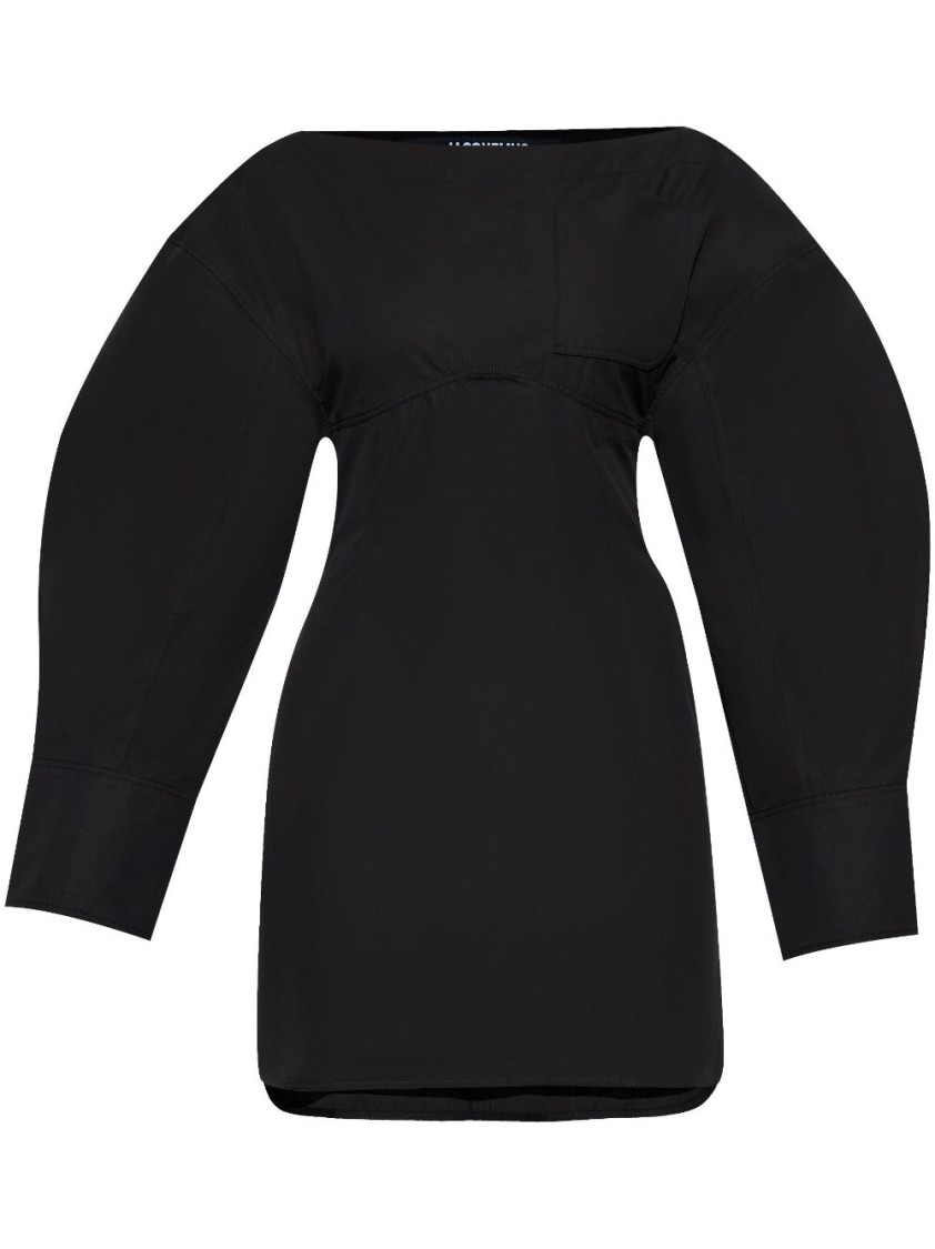 Shop Jacquemus Black La Robe Chemise Casaco Dress