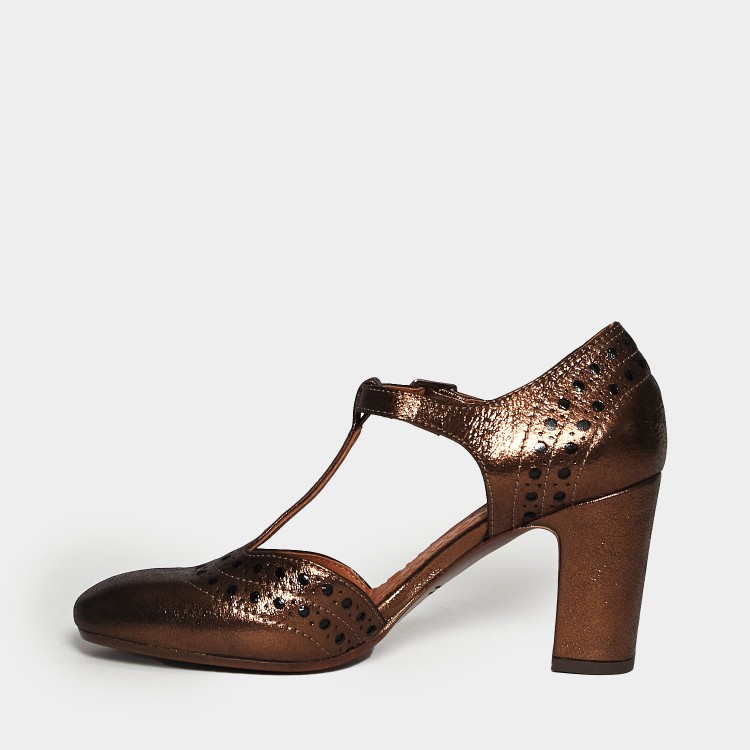 Shop Chie Mihara Wante Bronze Leather Strap Pumps In Brown