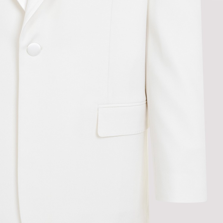 Shop Givenchy Shawl Lapel White Wool-mohair Jacket