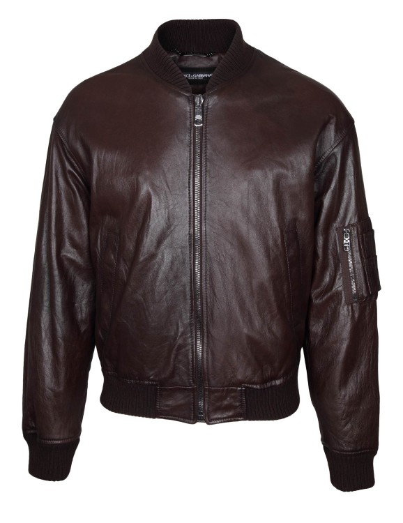 Dolce & Gabbana Brown Leather Jacket