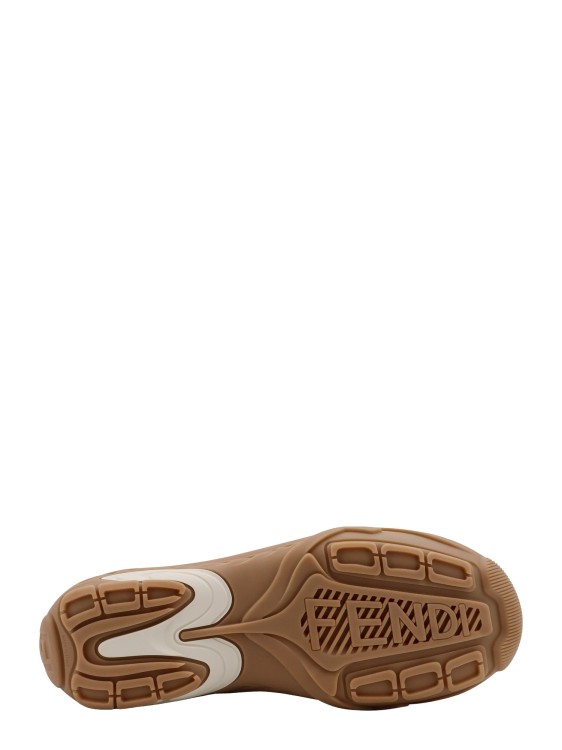 Shop Fendi Canvas Sneakers With All-over Ff Motif In Brown