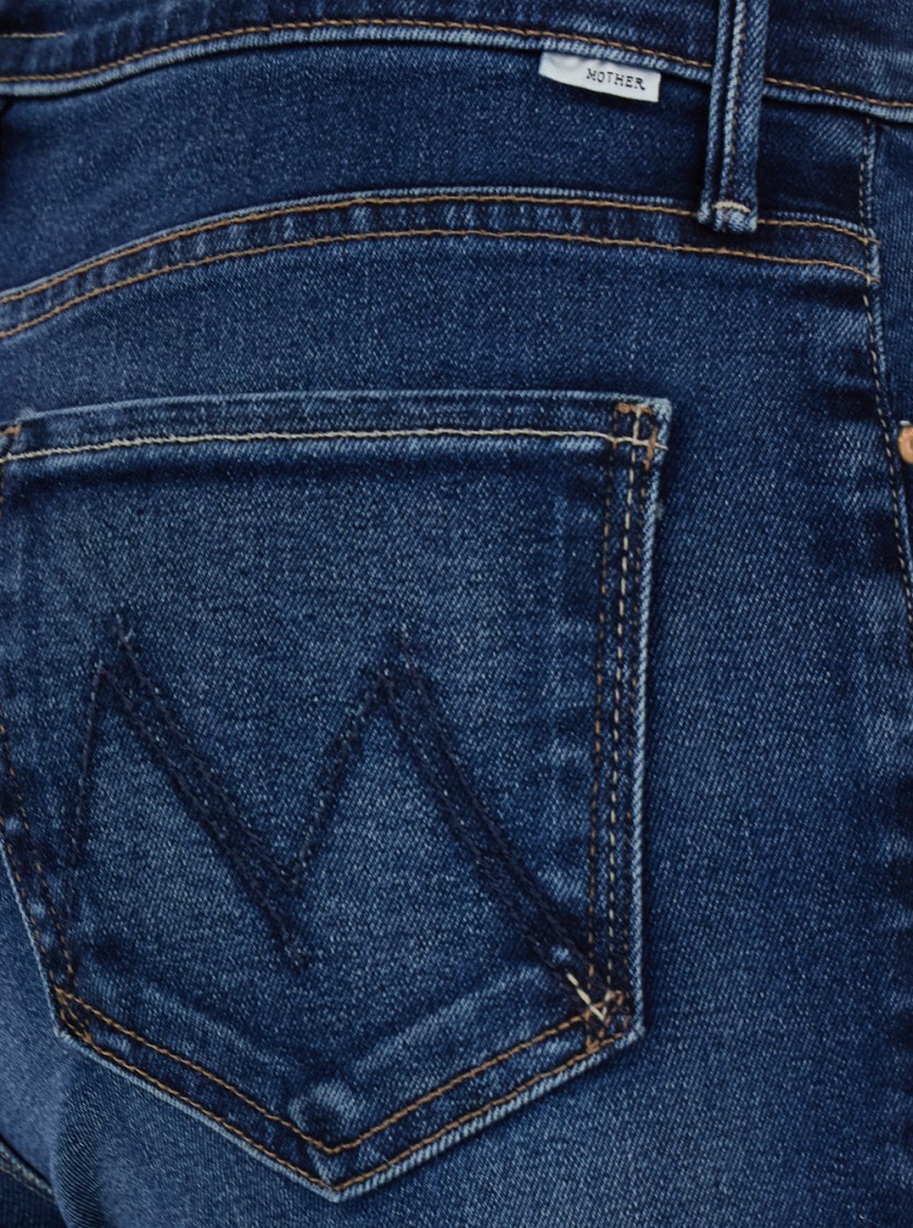 Shop Mother 'the Doozy' Blue Flared Jeans In Denim