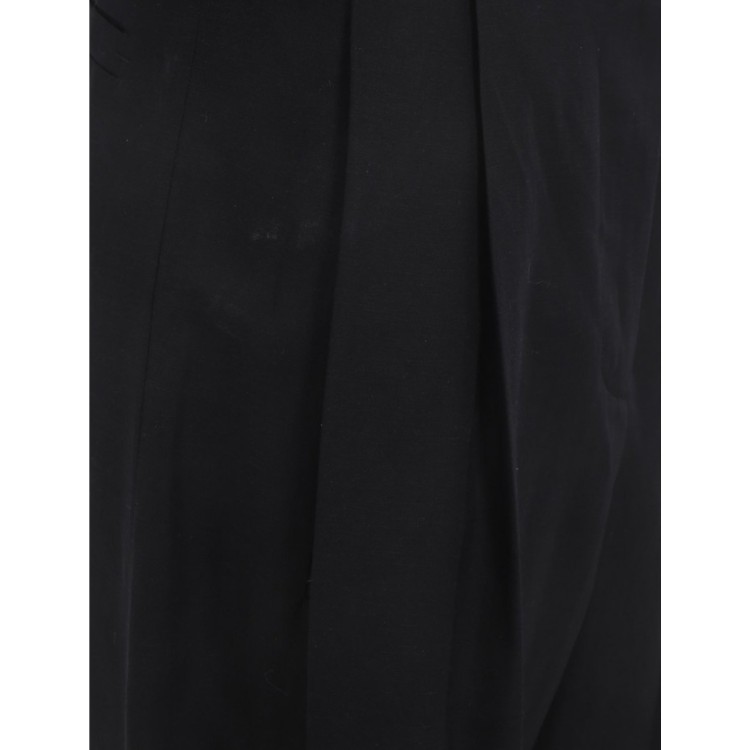 Shop Ferragamo Black Silk/linen Pants