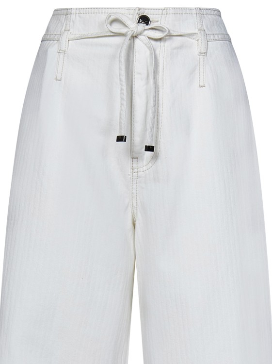 Shop Etro White Chevron-motif Cotton Bull Culotte Jeans