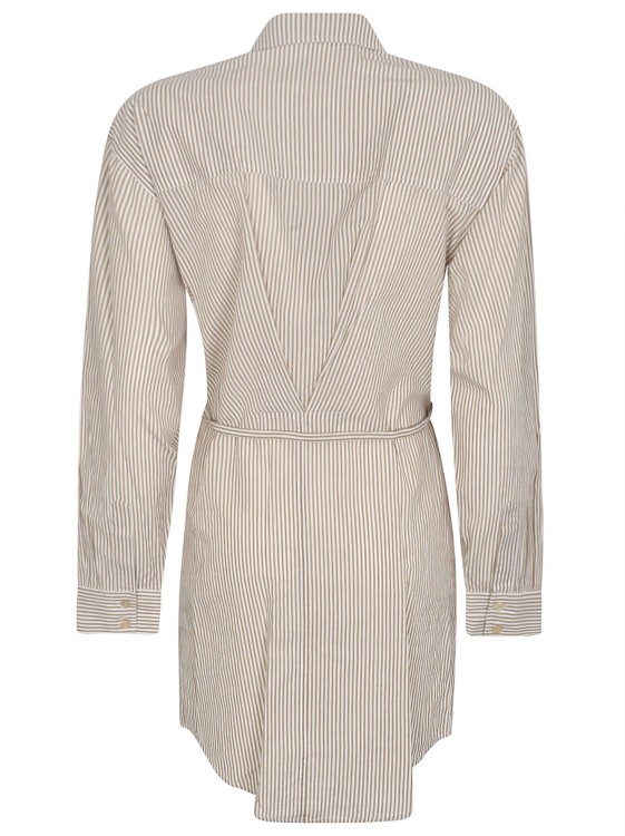 Shop Isabel Marant Étoile Beige/white Pinstripe Minidress In Grey