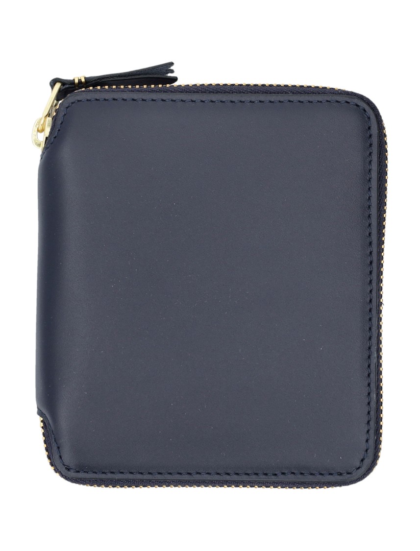 Comme Des Garçons Wallet Vertical Zip Around Wallet In Blue
