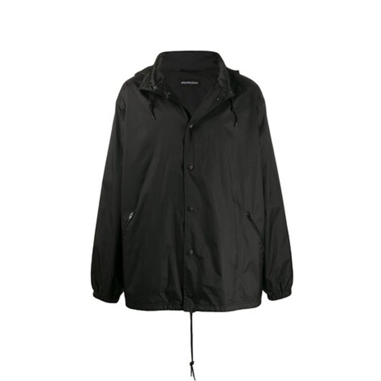 Shop Balenciaga Oversized Windbreaker Jacket In Black