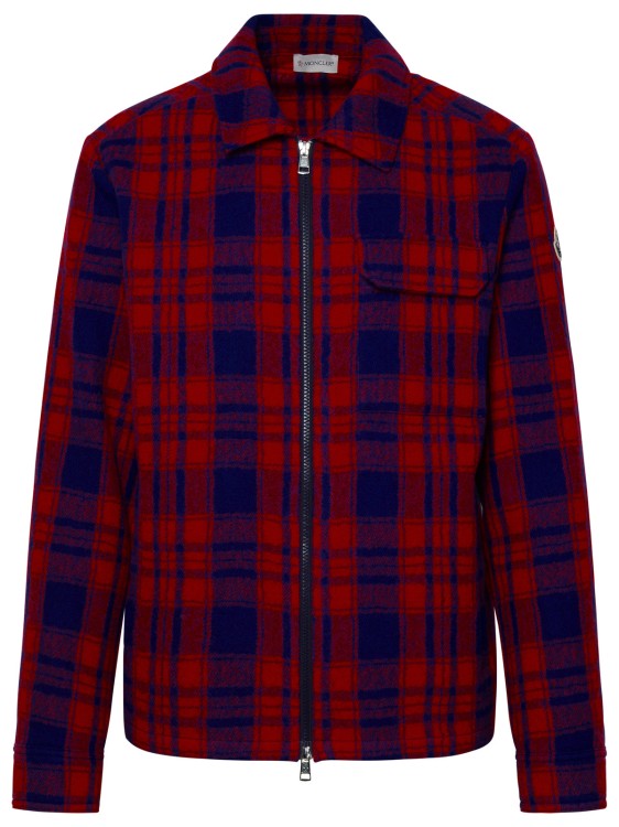 Shop Moncler Check Shirt In Red