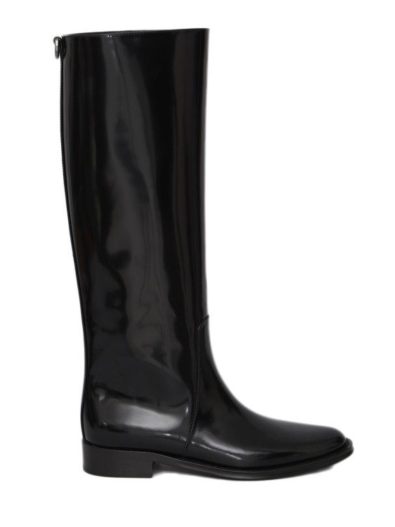 SAINT LAURENT HUNT BOOTS IN GLAZED LEATHER