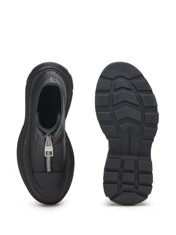 Shop Alexander Mcqueen Black Tread Slick Zip-up Boots