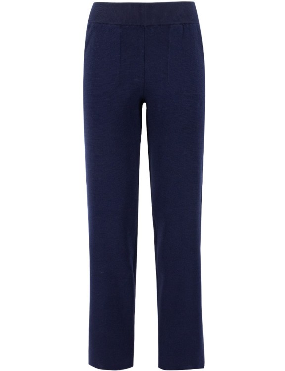 Panicale Blue Cotton Trousers In Black