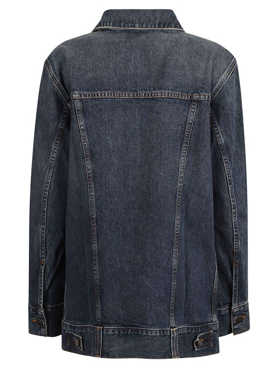 Shop Khaite Indigo Blue Cotton Washed Denim Jacket