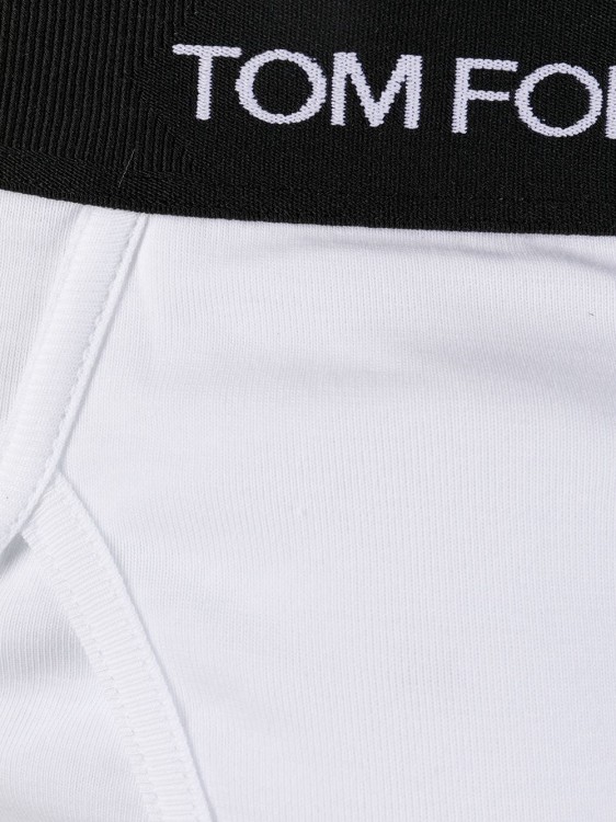 Shop Tom Ford Logo Waistband Briefs In White