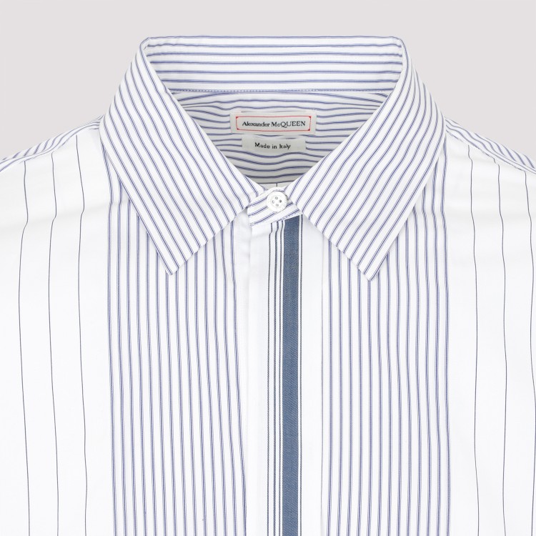 Shop Alexander Mcqueen Striped White Cotton Shirt