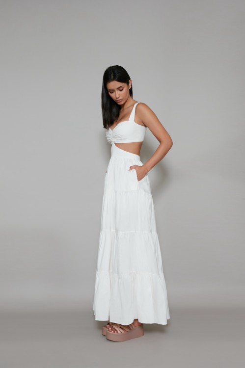 Shop Coolrated Maxi Dress Cutout White
