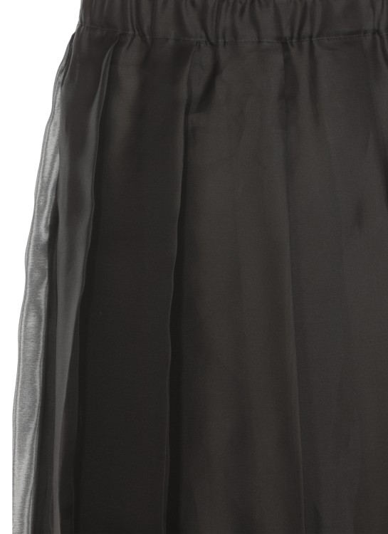 Shop Fabiana Filippi Pleated Silk Skirt In Black