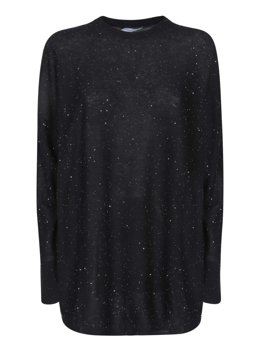 Fabiana Filippi Black Wool Sweater With Sequins In Black