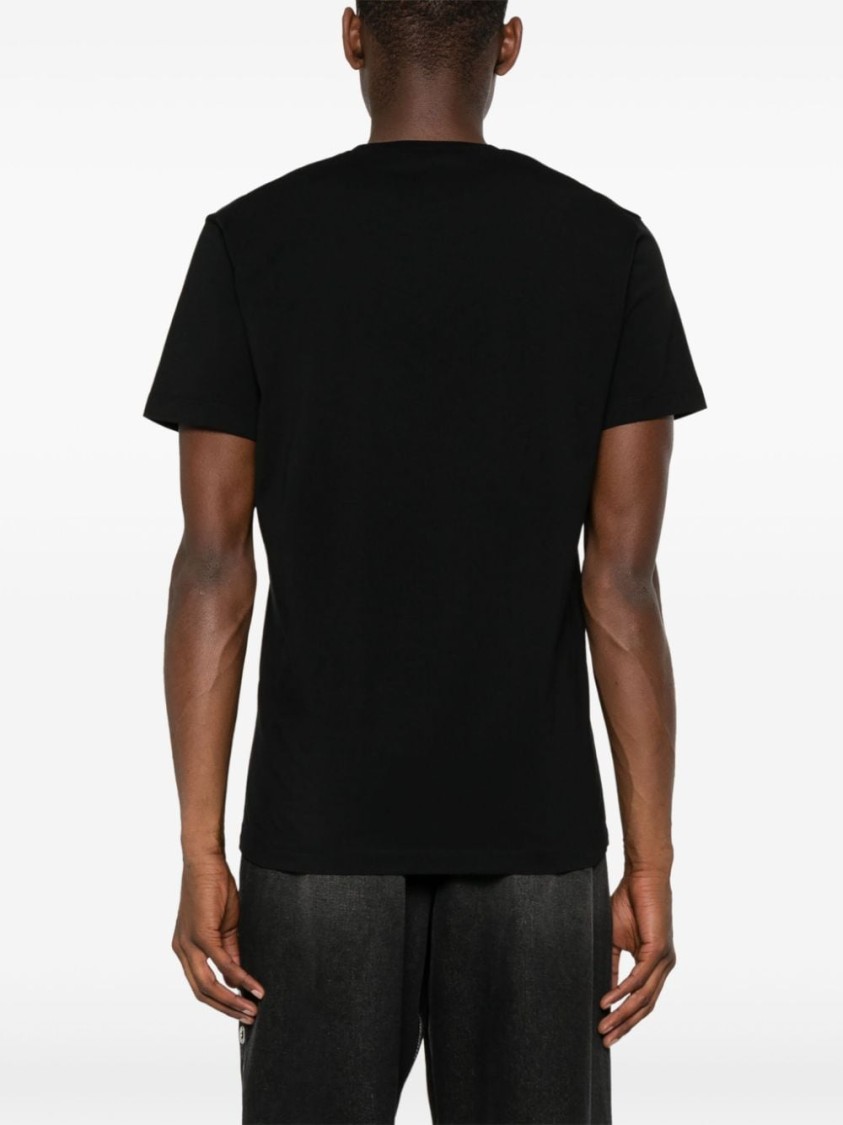 Dsquared2 Black T-shirt Featuring Striking Red Maple Leaf In Black