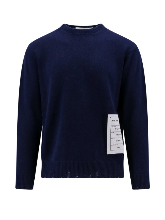 Shop Amaranto Cashmere Sweater With Logoed Label In Black